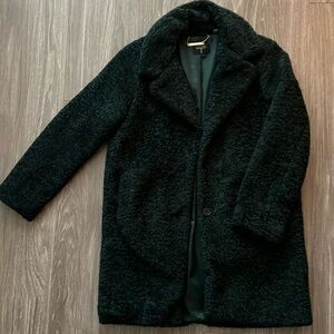 Dark Forest Green teddy coat size S Tahari